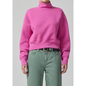 Citizens of Humanity Women's Koya Turtleneck Rosey Pink Sweatshirt Size Medium